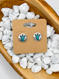 Turquoise Bull Skull Earrings