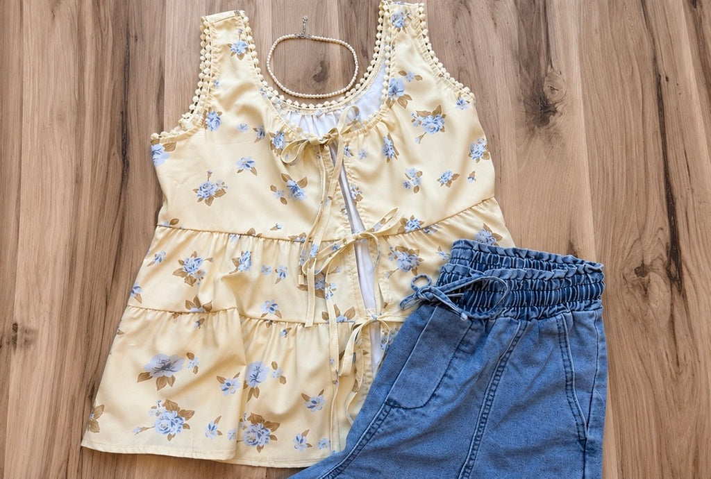 Coastal Bloom Tie Tank