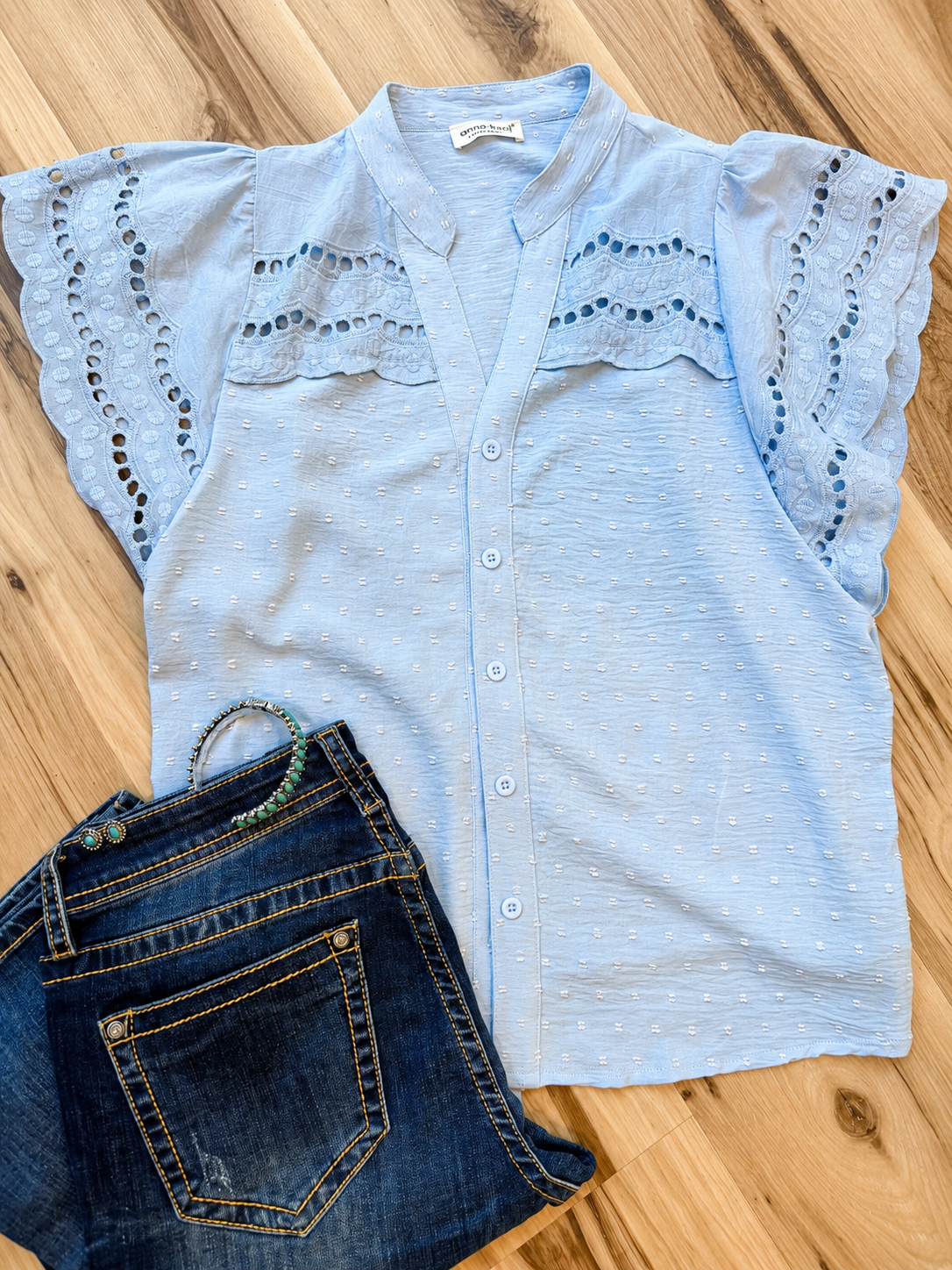 Coastal Eyelet in Blue