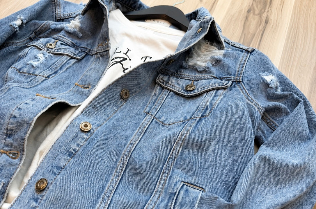 Blue Ridge Distressed Denim Jacket