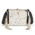 White Hide Fringe Crossbody